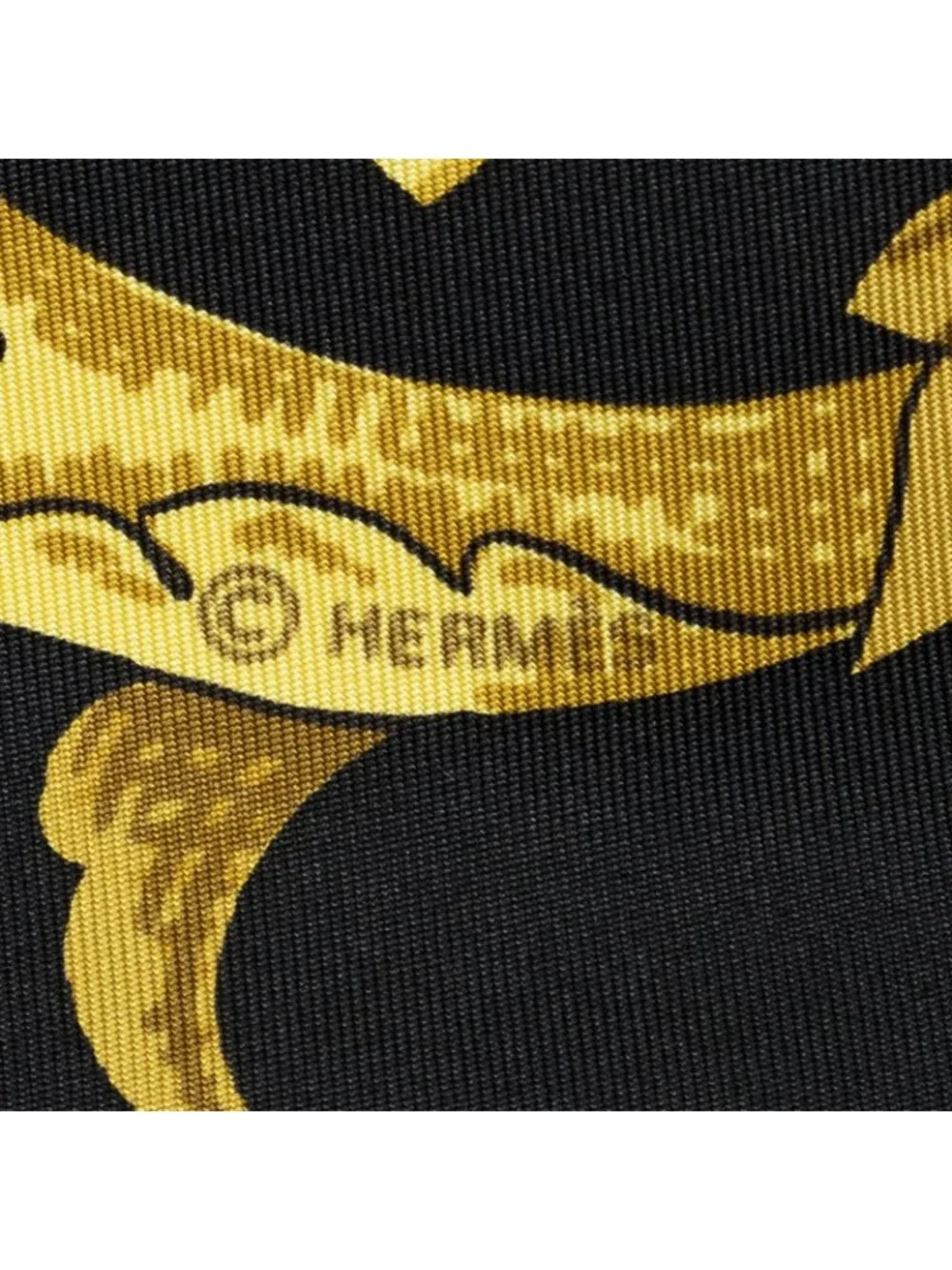 Hermes Scarf Black Gold Silk